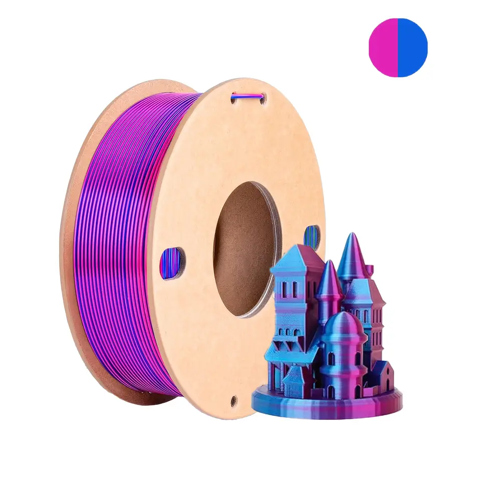 Three Color PLA Silk Filament 250g per Roll Net Weight, Suitable for FDM 3D Printers, 1.75mm Silk PLA 3D Printing Material. image 9