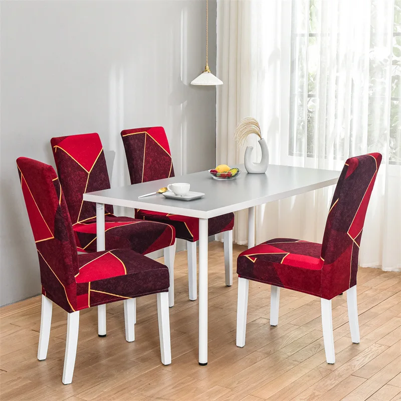 

Dining room floral chair cover, Christmas decoration, Office geometry, multifunctional spandex stretch cloth universal size