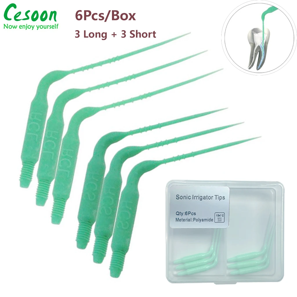 

6Pcs/Box Dental Sonic Irrigation Tips VDW EDDY Type Fit KaVo NSK Air Scaler Polyamide L+S Dental Cleaning Tools Teeth Whitening