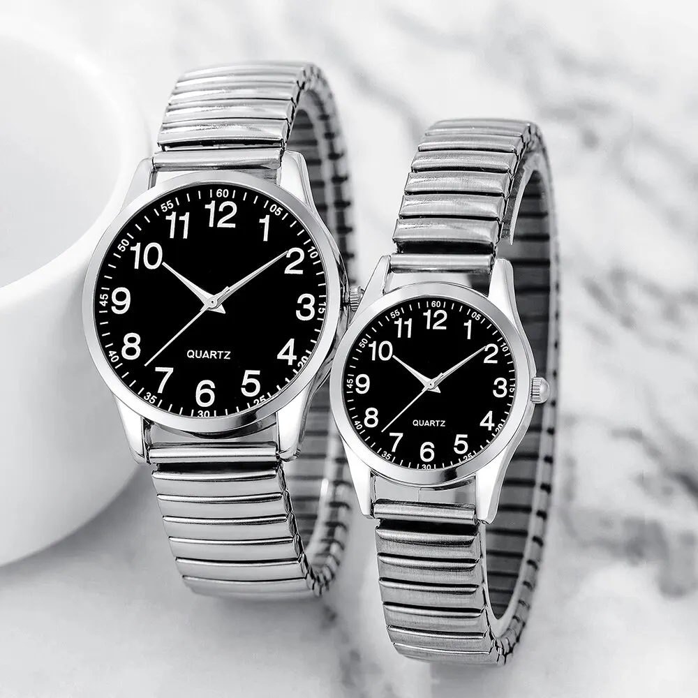 Silver Couple Quartz Watch Magnetic Heart Bracelet 4pcs For Couple Fashion Creative Leisure Round Watch Dial Dainty Bracelet Set quartz watch,fashion couple watches
