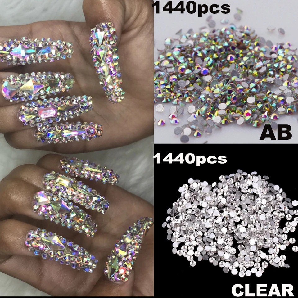 Crystal AB Rhinestones For DIY Nail Art Sprinkles /Pack, Ss3 Ss50, Non Fix,  Glass Flatback, Drop Delivery DH31Q From Jynshop, $4.86