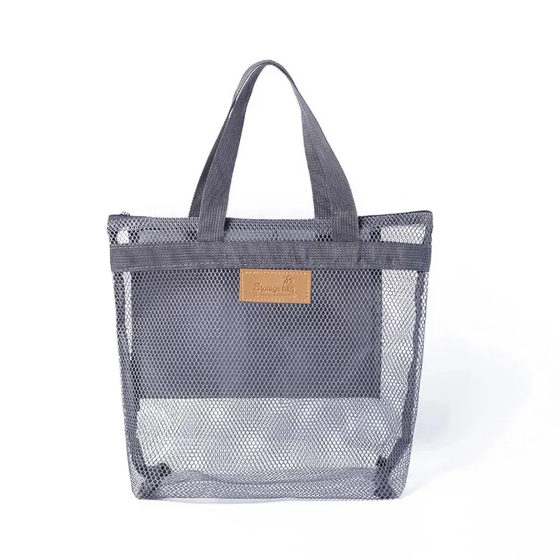 Teouuas Borsa da Doccia in Rete, Portatile Campeggio, Cerniera Borsa da Doccia con Maniglia, Grande Capacità, per Viaggi, Dormitori, Palestra, Campeggio, Spiaggia, Nuoto (Nero