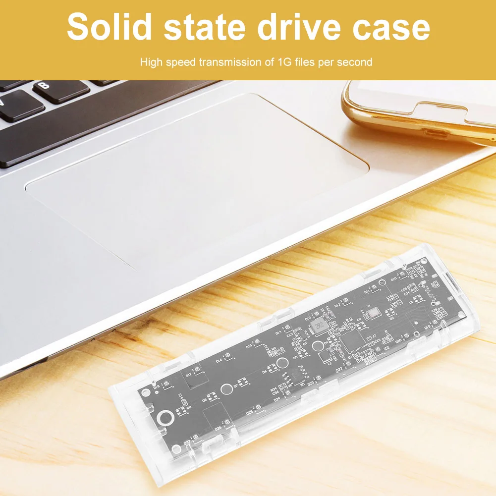 M.2 NGFF SATA 투명 SSD 외부 인클로저, B-키 B + M 키, 솔리드 스테이트 디스크 박스, 22230, 2242, 2260, 2280mm SSD용 도구 필요 없음