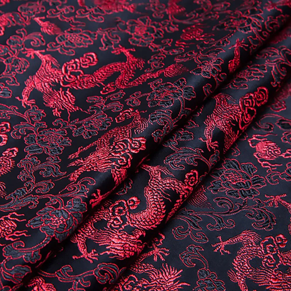 50X75cm Brocade Jacquard Chinese Dragon Damask Fabric For Women Cloth Sewing DIY Craft Home Decoration Upholstery Soft Bed Sheet