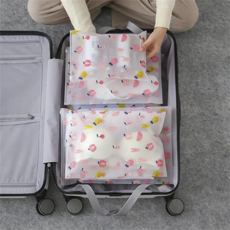 5pcs Travel Transparent Clothes Storage Bags Vacuum Bags for Shoes Makeup  Underwear Zipper Packing Portable Organizer Pouch