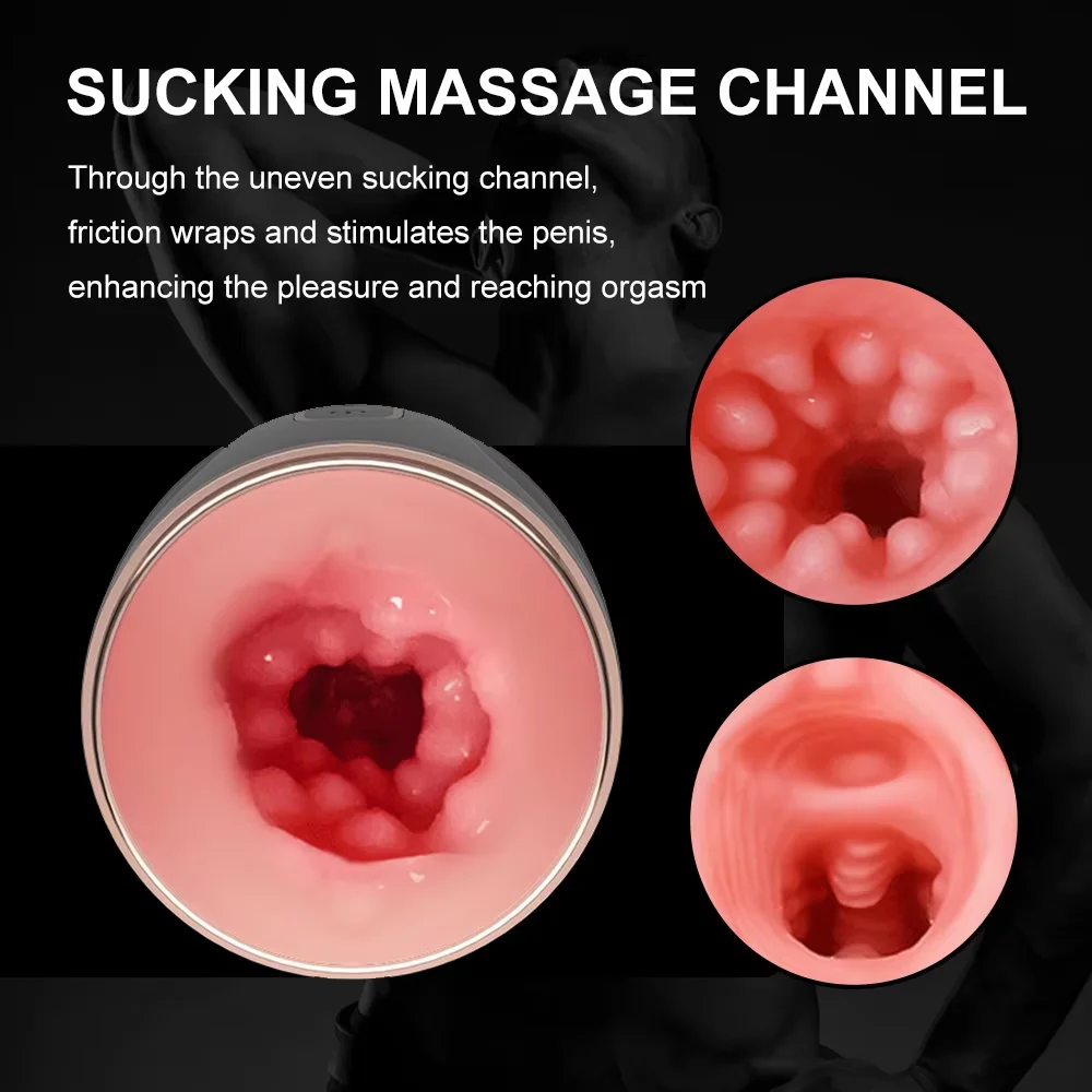 Automatic Male Masturbator Sucking Vibration Masturbation Cup Realistic Vaginal Sex Toys with Sound Blowjob Machines for Men