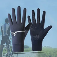 Men's Ice Silk Breathable, Cool, Sunscreen, UV Protection, Cycling, Sports, Fishing, Non slip All Finger Gloves 1