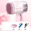 69 Holes Rocket Bubble Gun Machine Angel LED Kids Automatic Soap Bubbles Blower Maker Toys for Wedding Party Outdoor Games 6