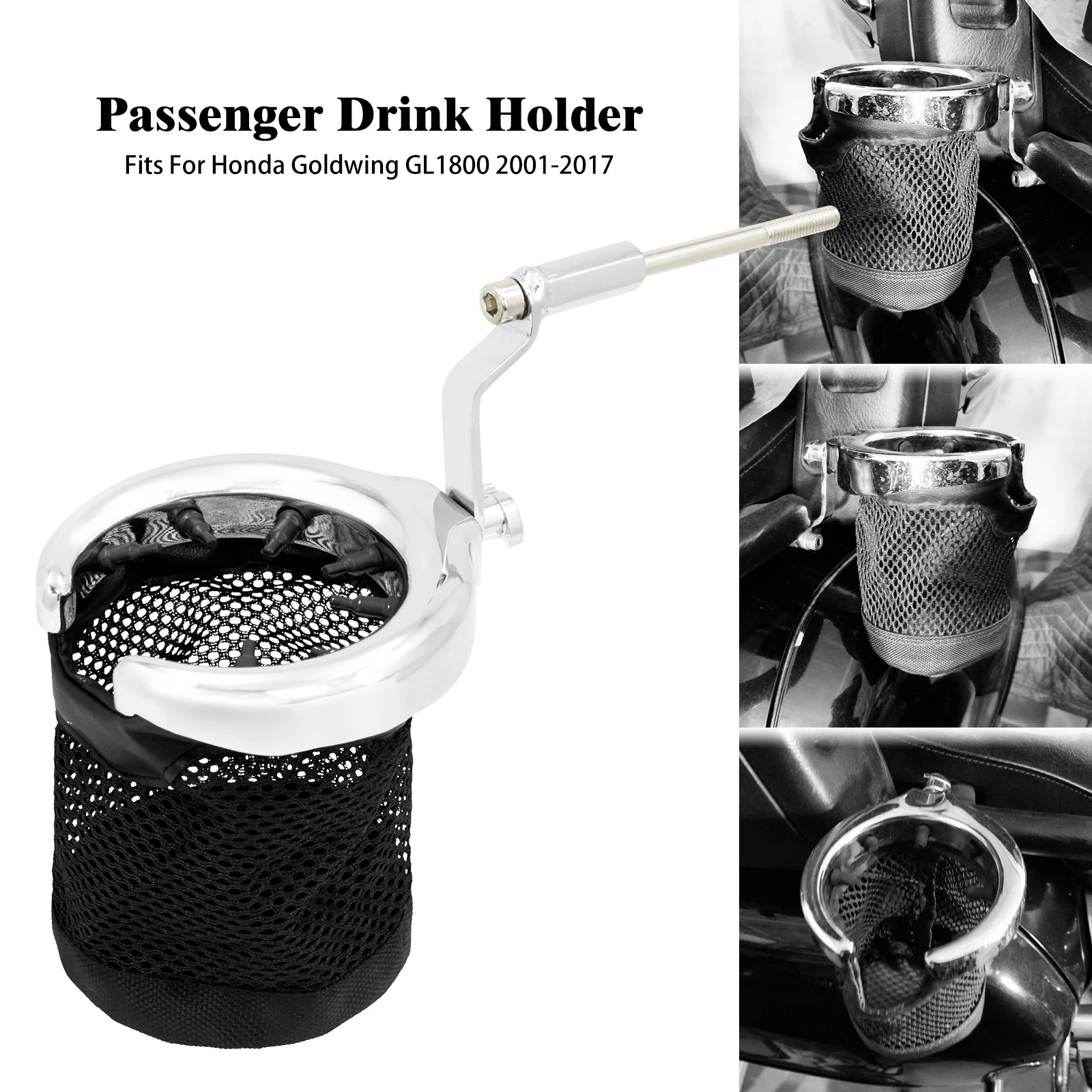 Motorcycle Rear Passenger Grid Drinking Cup Holder For Honda Goldwing