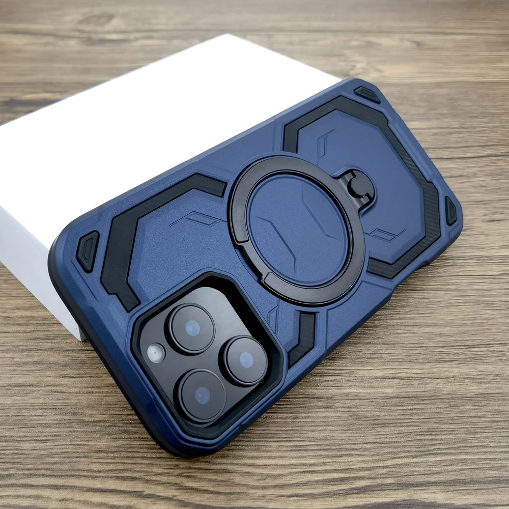 Shockproof Armor MagSafe Case with Wireless Charging Compatibility