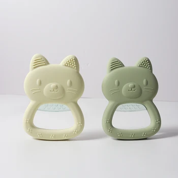 Water Filled Baby Teether cat shape Silicone Teething Toy for Infants, Can Be Cooled in Fridge or Warm 2
