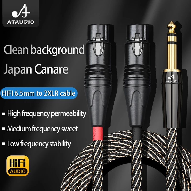 Hifi TRS 6.5mm- XLR  ̺, ǰ 6N OFC 6.5mm-2XLR ̺ Y ø  ڵ, Ŀ ͼ