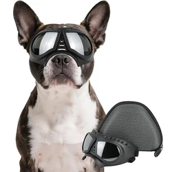 Wide - Snout Soft Frame Dog Goggles - Tactical Driving Sunglasses (Silver)