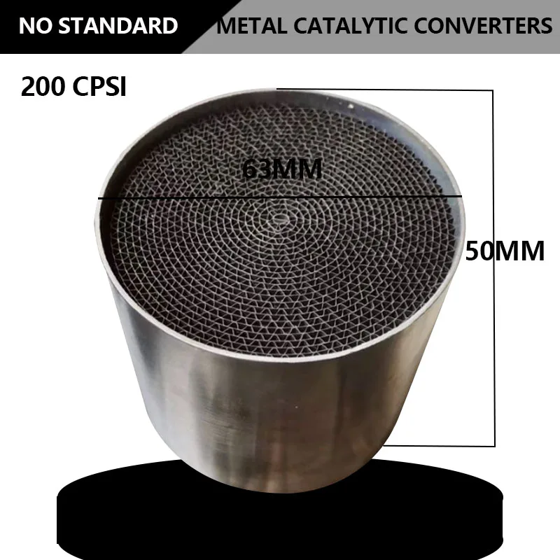 

1 PCS Metal 63*50MM 200CPSI No Standard Coating Catalyst Three-Way Catalytic Carrier Core Universal Catalytic Converter