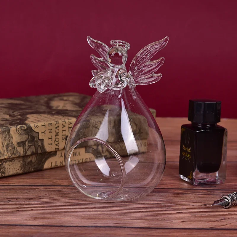 Creative Angel Glass Hanging Tea Lamp Candle Holder Family Room Party Decorative Candlestick, candle holders