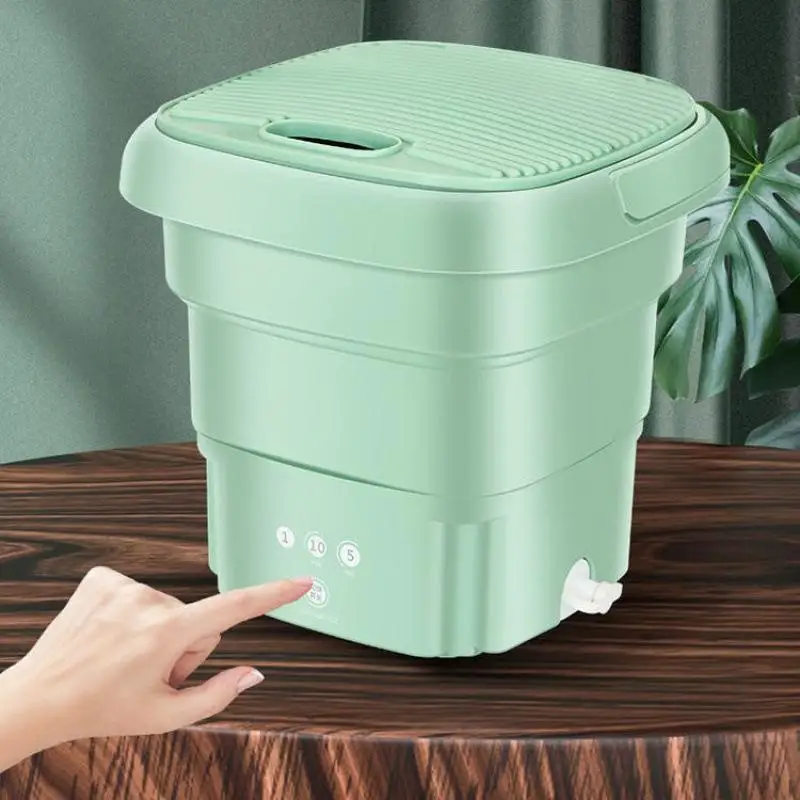 8L Small Folding Washing Machine Can Be Dehydrated Portable Underwear  Underwear and Socks Washing Machine UV Sterilizer - AliExpress