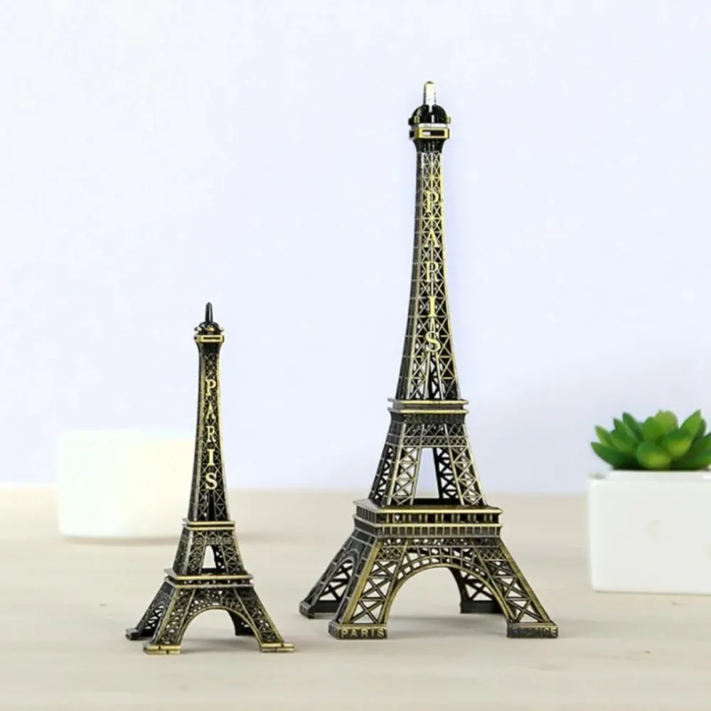 High Quality Metal Eiffel Tower Statue Bronze 7 Sizes Eiffel Tower Model with Box Exquisite Design Architectural Collectibles