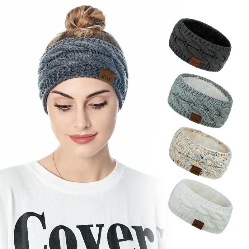 Winter Warme Breite Elastische Haarband Plüsch Stirnband Feste Breite Turban Ohr Wärmer Haarband Weiche Haar Zubehör Kopfbedeckung FADAI02