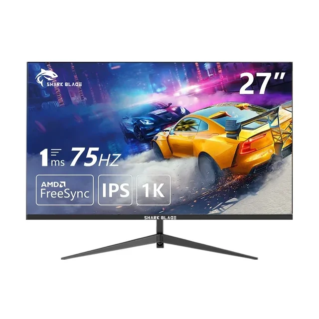 SHARK BLADE 27 inch IPS Computer Display Screen for PC 27'' 75Hz 1080P HDMI-Compatible Gamer Monitor