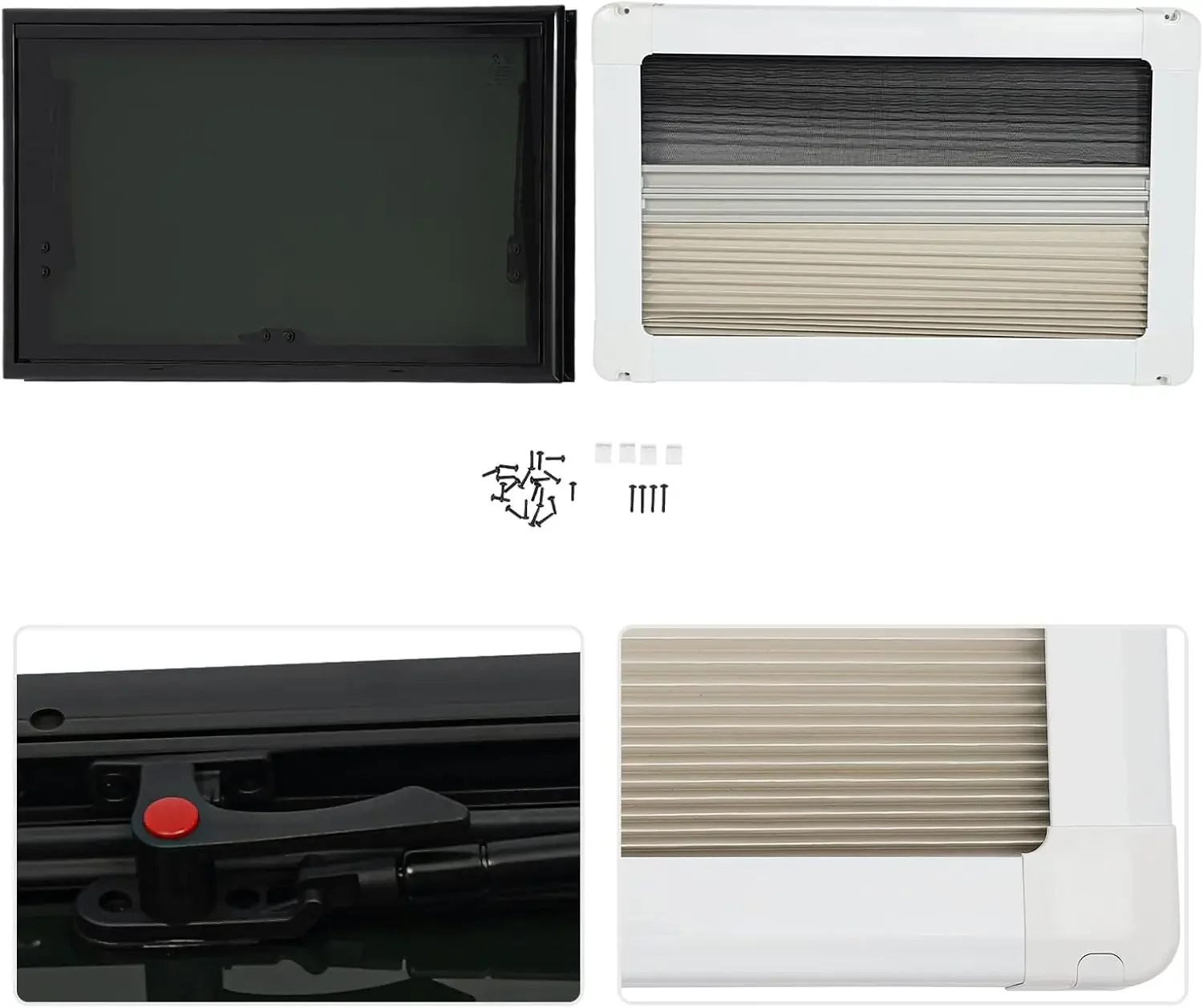 Wohnmobilfenster, externes Schubfenster für Wohnmobile mit Fliegengitter für Wohnmobile, Wohnmobile, externes Schubfenster (53,8 x 33,8 cm) – Detail 5