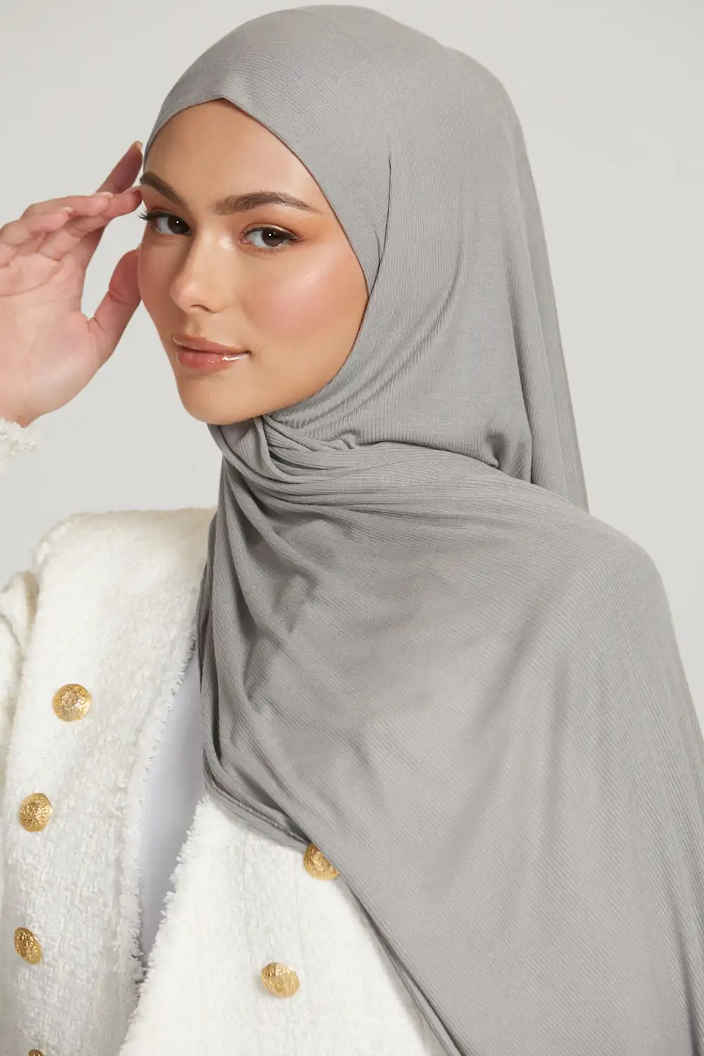 Premium Bamboo Ribbed Jersey Hijab Scarf Women Elastic Breathable Thread Knitted Scarf Women's Soft Striped Headscarf Bandana