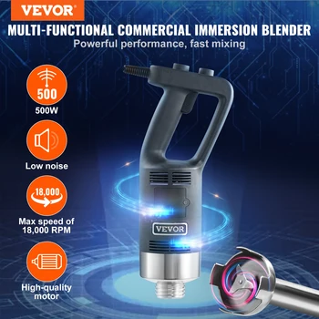 SucceBuy Commercial Immersion Blender 500 Watt Heavy Duty Hand Mixer Variable Speed Kitchen Stick Mixer with 304 Stainless Steel 2