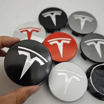 4Pcs/set ABS 56mm Tesla Original Car Wheel Center Caps Logo Emblem For Tesla Model 3 Y S X Rims Hub Cover Caps Badge Accessories 1