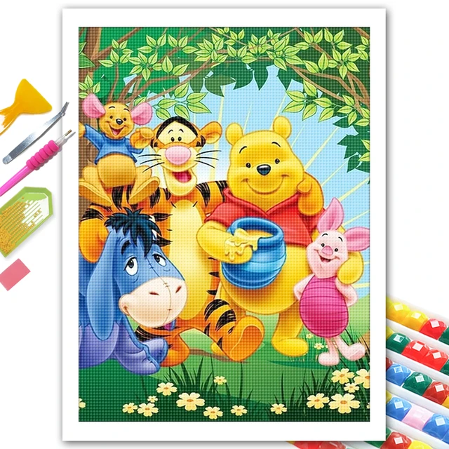 Disney Art 5D Diy Diamond Painting Cartoon winnie the pooh Diamond  Pictures Cross Stitch 3D Rhinestone Embroidery Decor A30822 - AliExpress