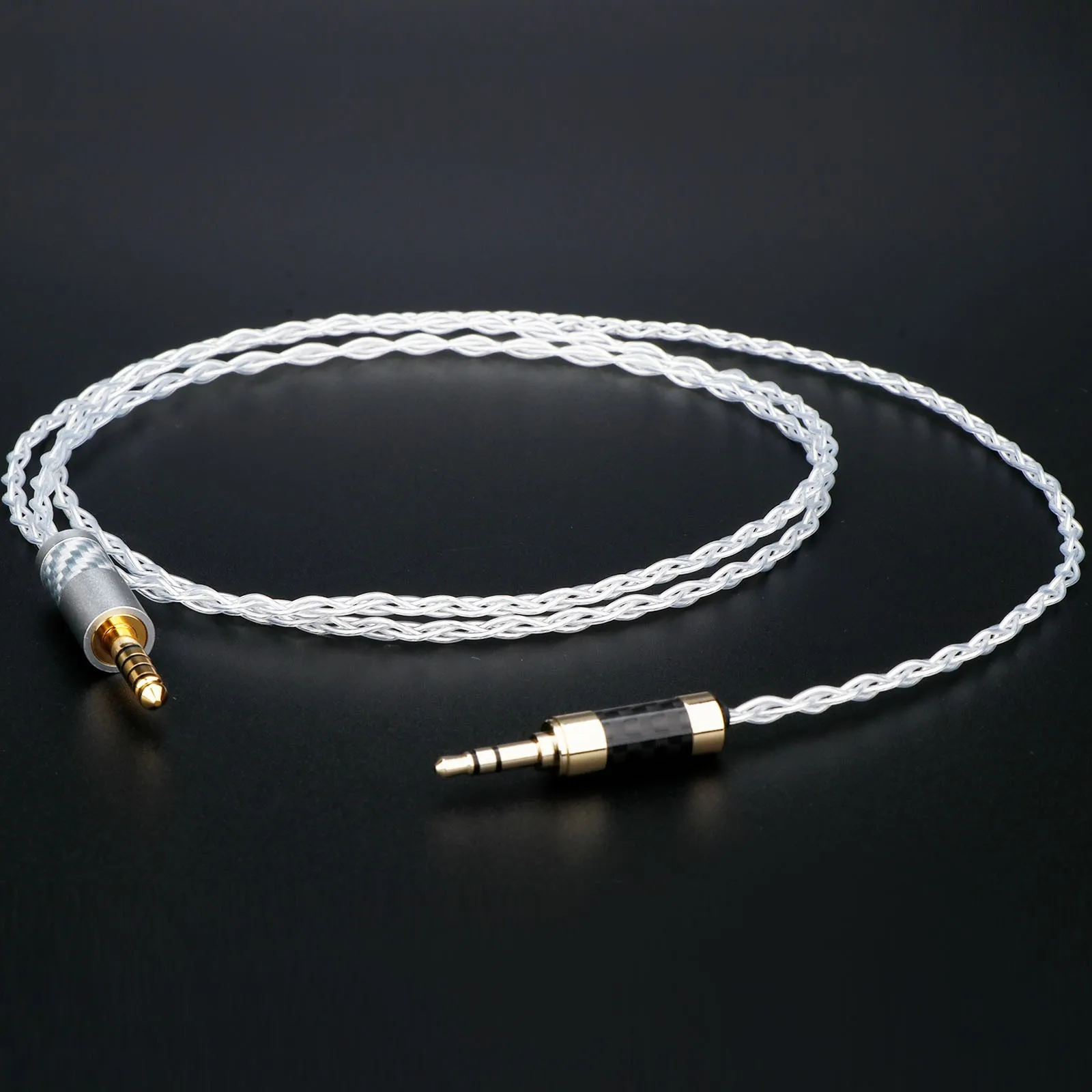 Hochwertiges 4AG 7N versilbertes OFC-Kupfer-Audio-Adapterkabel – anpassbare Länge – symmetrischer HiFi-Adapter von 4,4 mm auf 3,5 mm – Detail 7