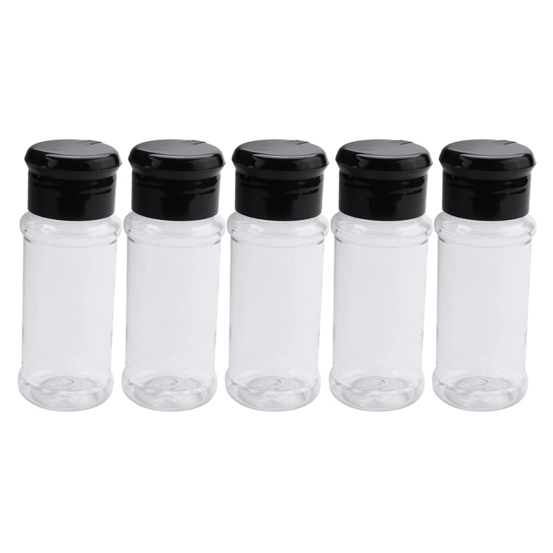 

ABHU 100Pcs 100Ml Spice Salt Pepper Shakers Black Seasoning Jar Can Pepper Bottle Barbecue Condiment Kitchen Gadget Tool