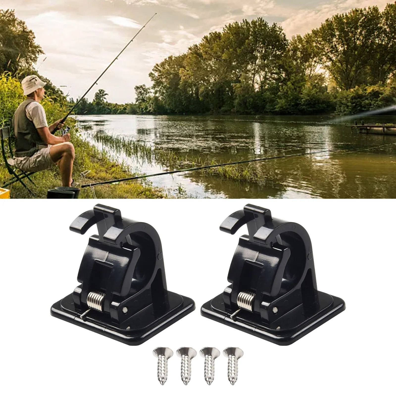 2pcs Fishing Rod Rack 3.3*4.4*4cm ABS Wall Mounted Fishing Rod Storage Clips  Clamps Holder Rack Organizer Outdoor Accessories - AliExpress