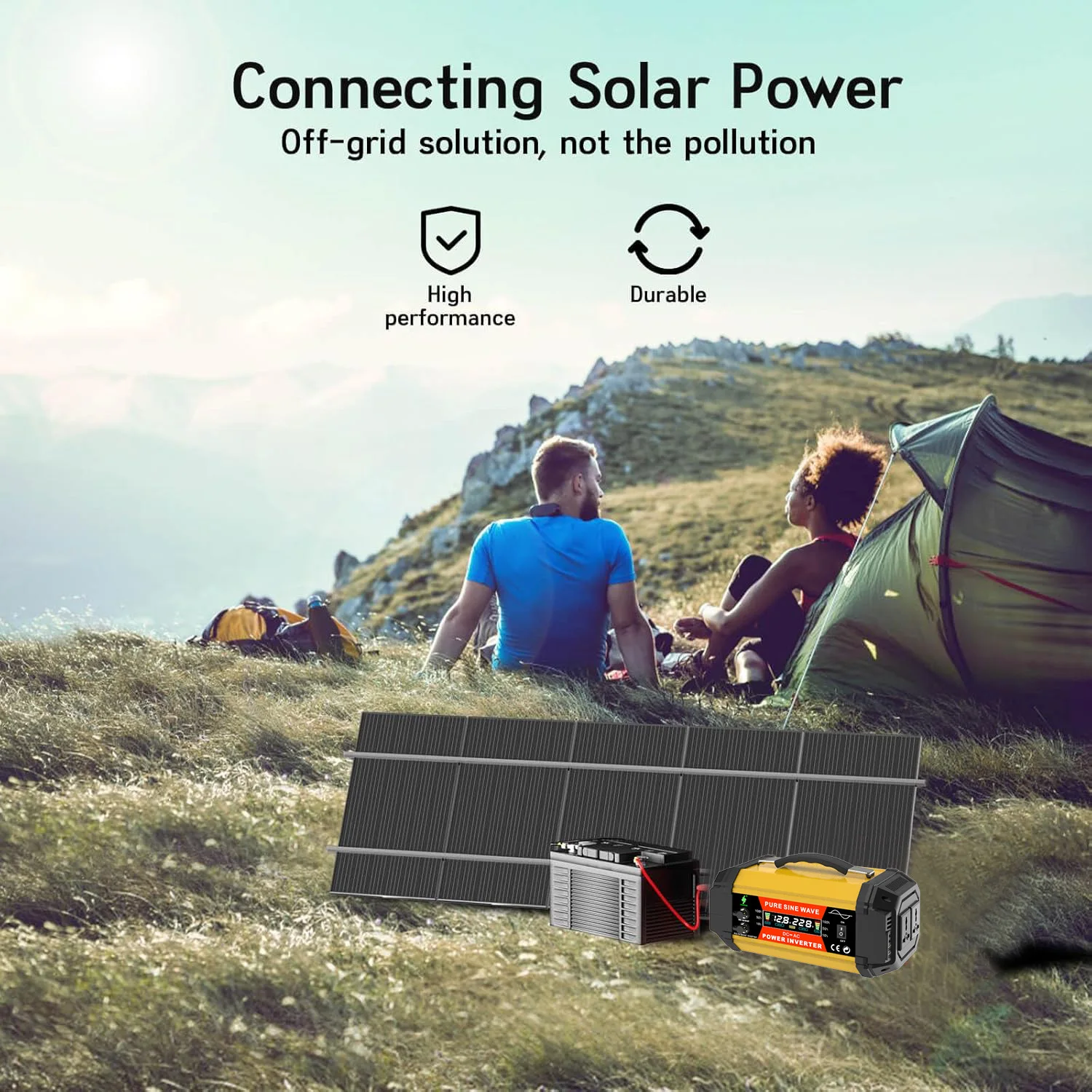 5000W Pure Sine Power Inverter - 12V to 220V Heavy-Duty Converter for Cars, RVs