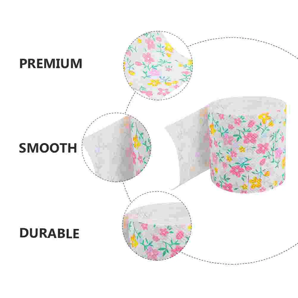 2 Rolls Toilet Paper Absorbent Napkin for Home Camping No Pigment Tissue Printed Napkins