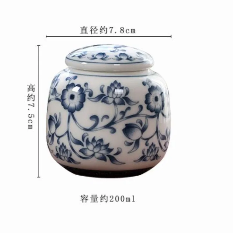Portable Mini Ceramic Tea Jar With Lid Sealed Moisture-proof Travel Tea Set Storage Box