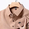 2024 Men's Business Casual Plaid Cotton Linen Short Sleeved Shirt Comfortable Cotton Top 2