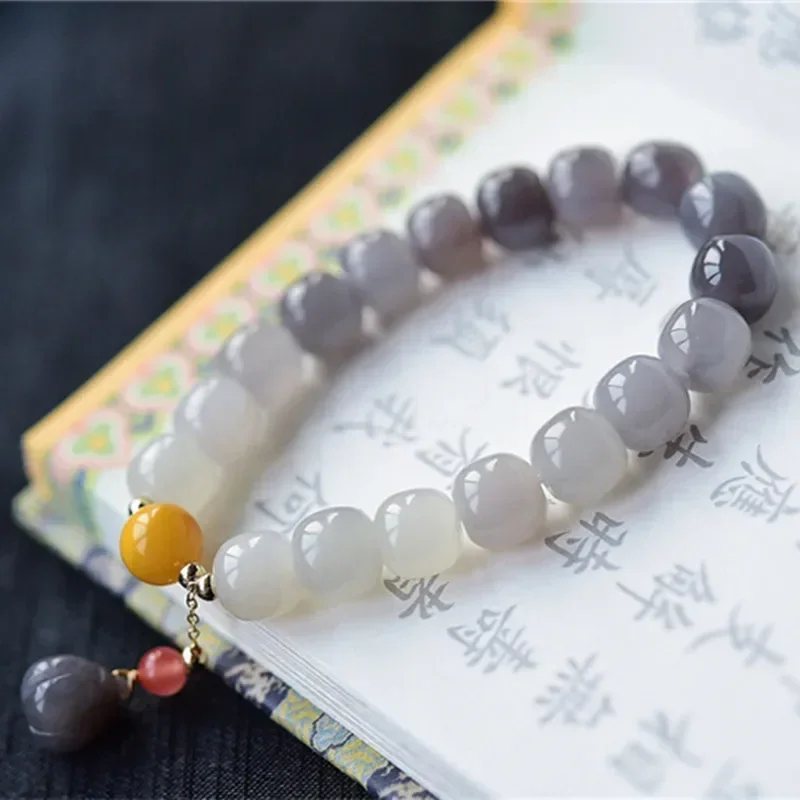 

free shipping Natural Hetian jade bracelet delicate smoke purple material gradient women wax pumpkin pendant jewelry bangle gift