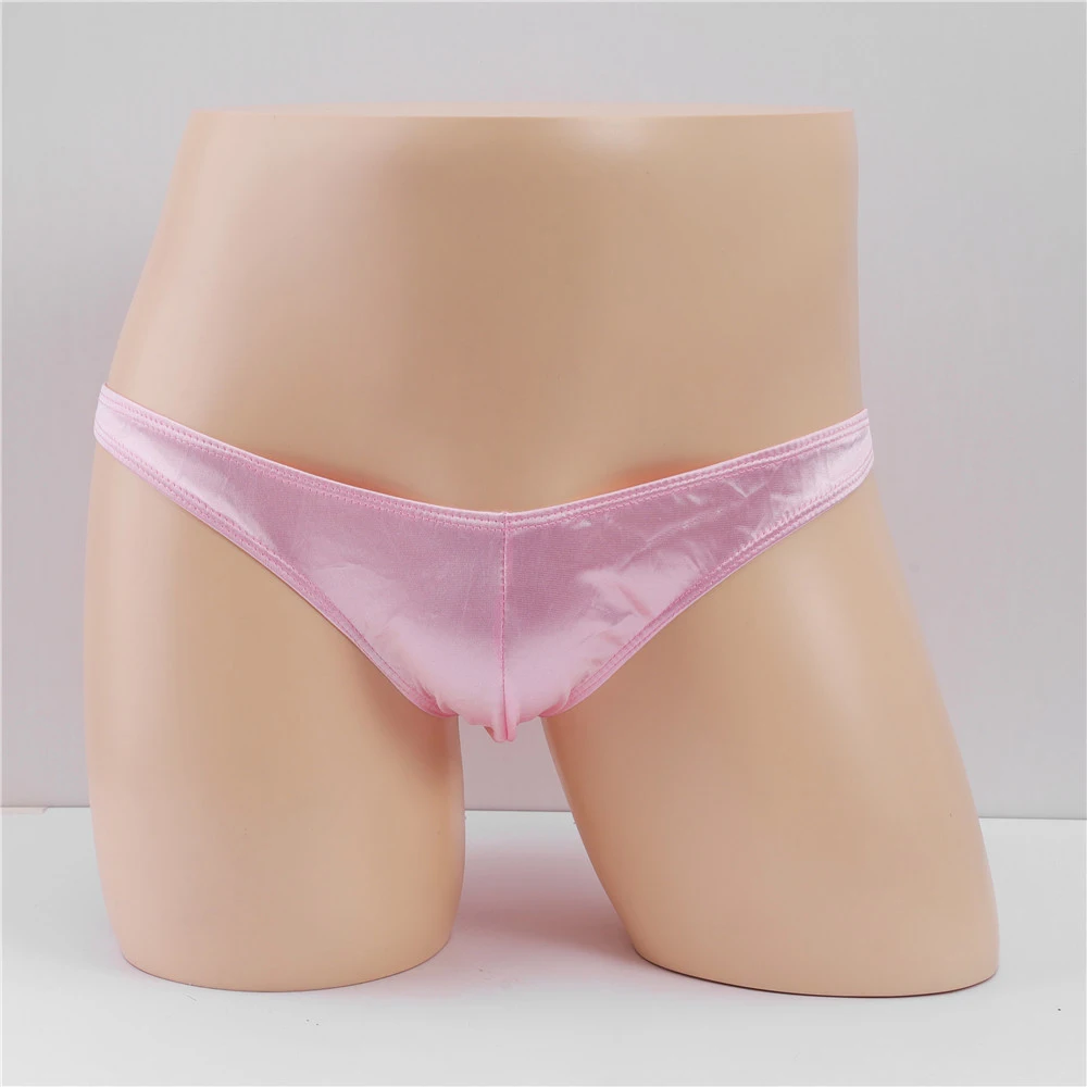 

Men Sexy Breathable Underwear Briefs Bikini Soft Satin Low Rise Comfy Underpants Silky Mini 2022 Low Rise Swimwear Beachwear