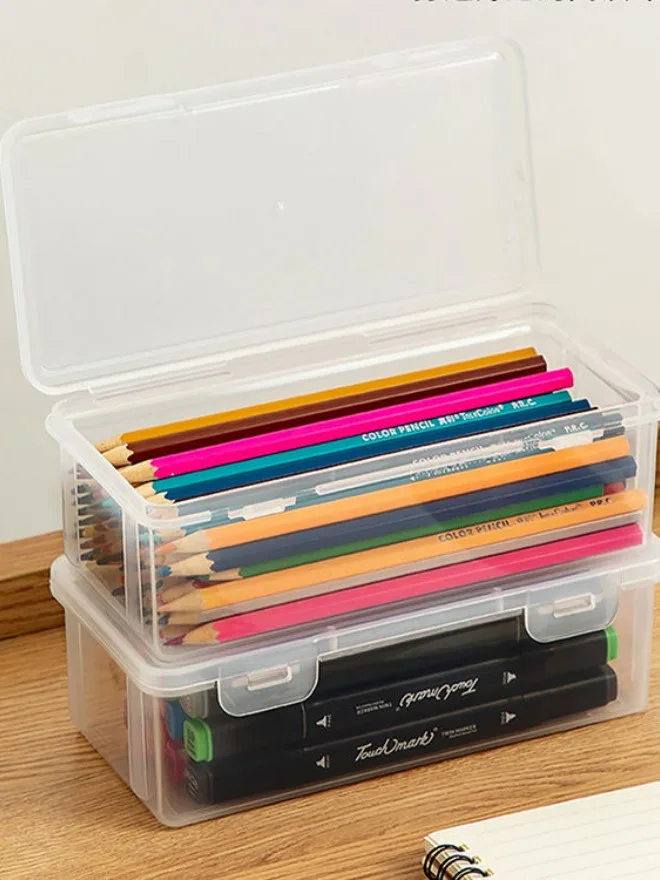 Pencil Box 2 Pcs Clear Mobile Art Fortress Snap-Lock for Pastel by Arcnex
