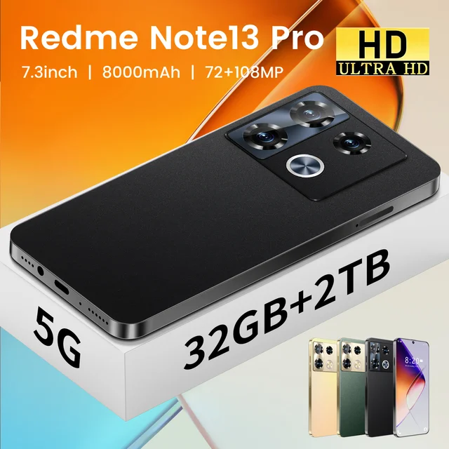 Redm Note 13 Pro 5G Smartphone 7.3'' Full Screen 8000mAh Battery 4G/5G Dual SIM Global Version - Original Android Phone, Brand N