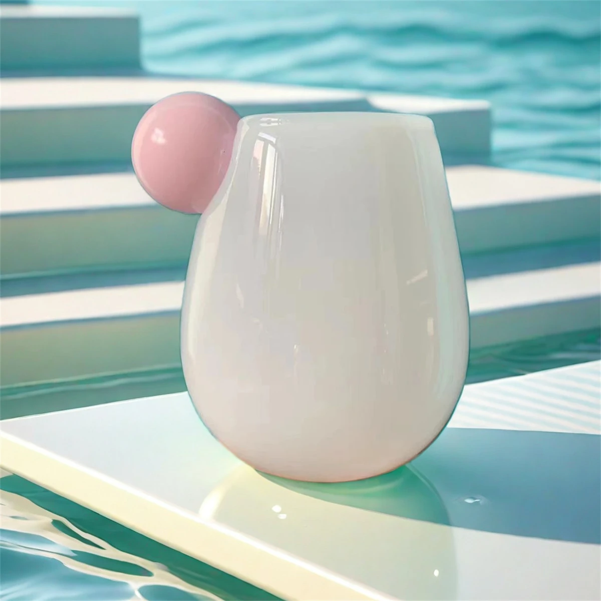 Glass Water Cup European ins candy color creative fat belly glass milk coffee cup household heat-resistant thickened single-layer