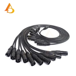10 - Pack 3 - Pin DMX Signal Cable for LED Par Stage Lighting (1M/2M/3M) (Black metal head)