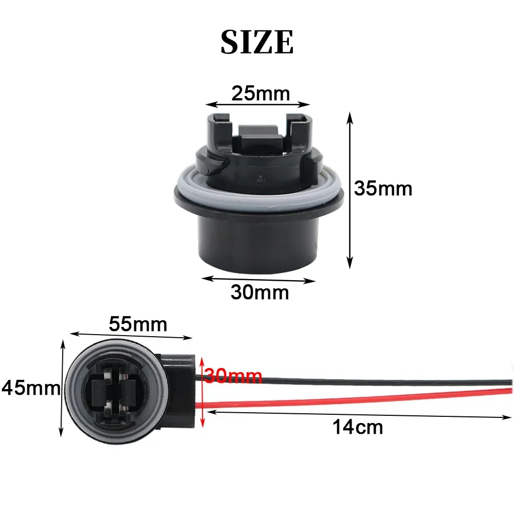 2PCS T25 3156 P27W 3157 P27/7W Female Socket Car Lamp Lights Adapter Extension Connector Plug Bulb Holder LED Socket Adaptor led lamp bulb base light holder lamp holder light bulb socket socket connector plug adapter