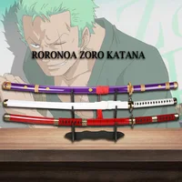 104cm Roronoa Zoro Katana Anime Sword Character  Weapon Props  Enma  Purple Sandai kitetsu Bamboo Blade 1