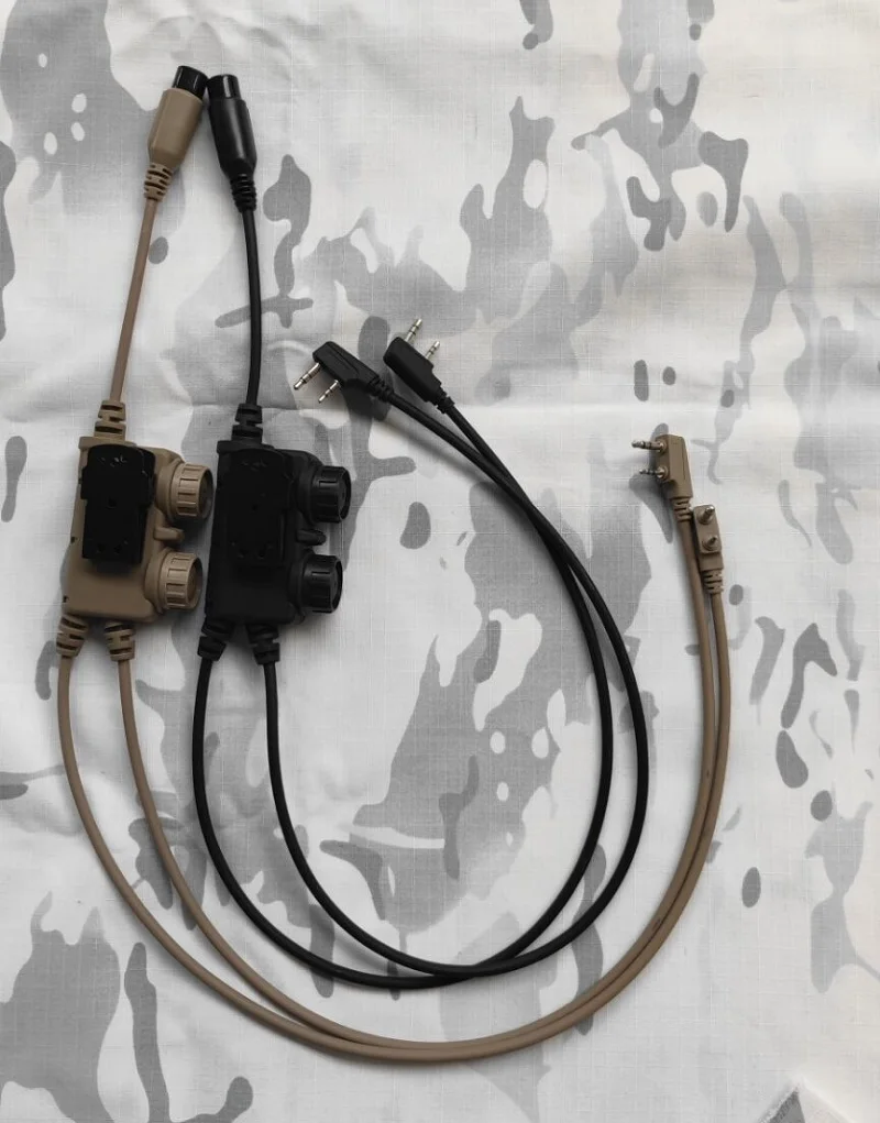 TS TAC-SKY Tactical PTT Adapter RAC PTT Compatible with 2 Walkie-Talkies Suitable for Tactical Hunting Airsoft Sports