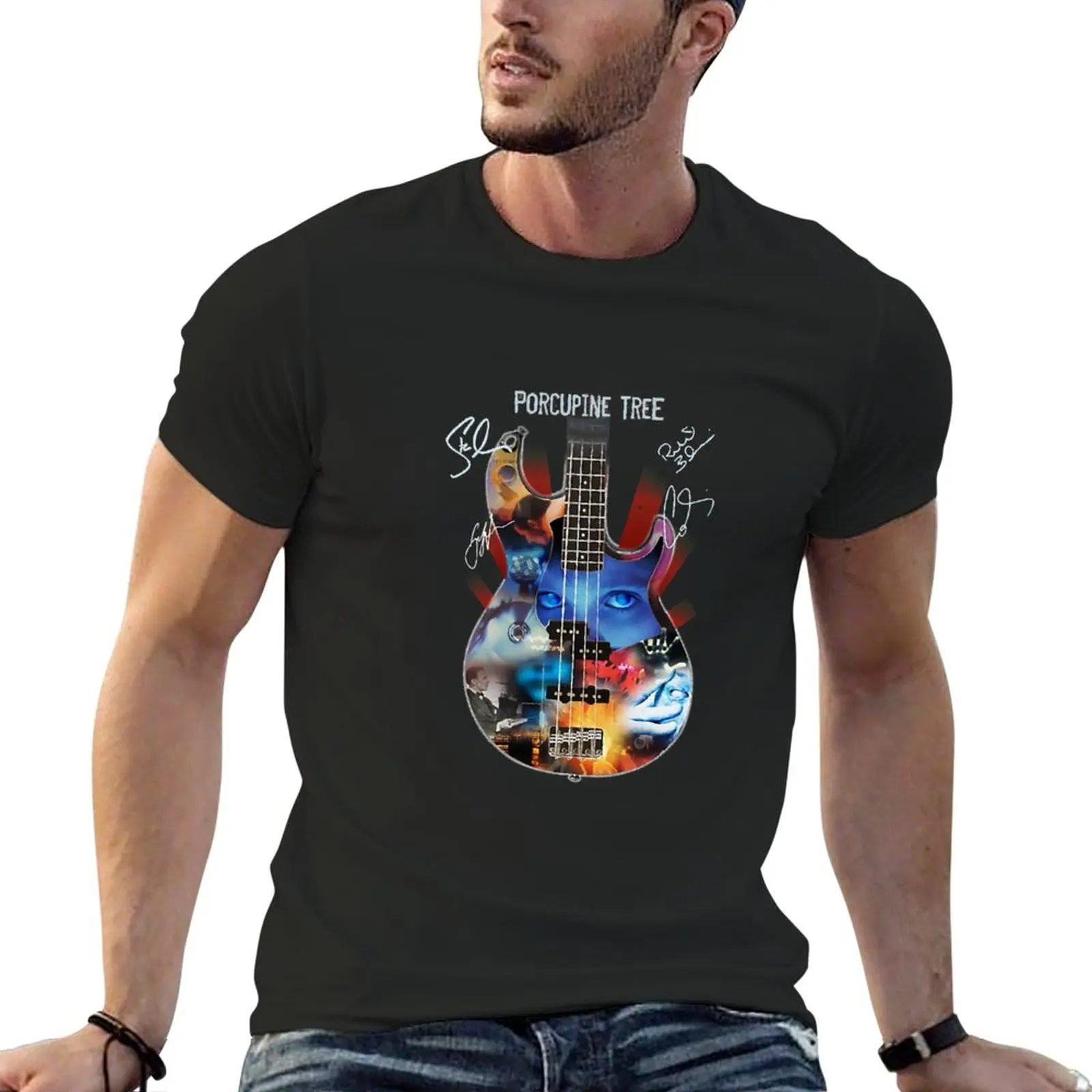 Nuovo Porcupine Tree. Rock Band Guitar Signature T-Shirt Summer Top Top Cute Clothes T Shirt For Men