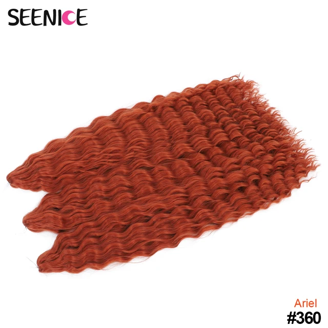 Ariel Curl Deep Wave Twist Crochet Hair Natural Synthetic Afro Curls Crochet Braids Ombre Braiding Hair Extensions For Women 360