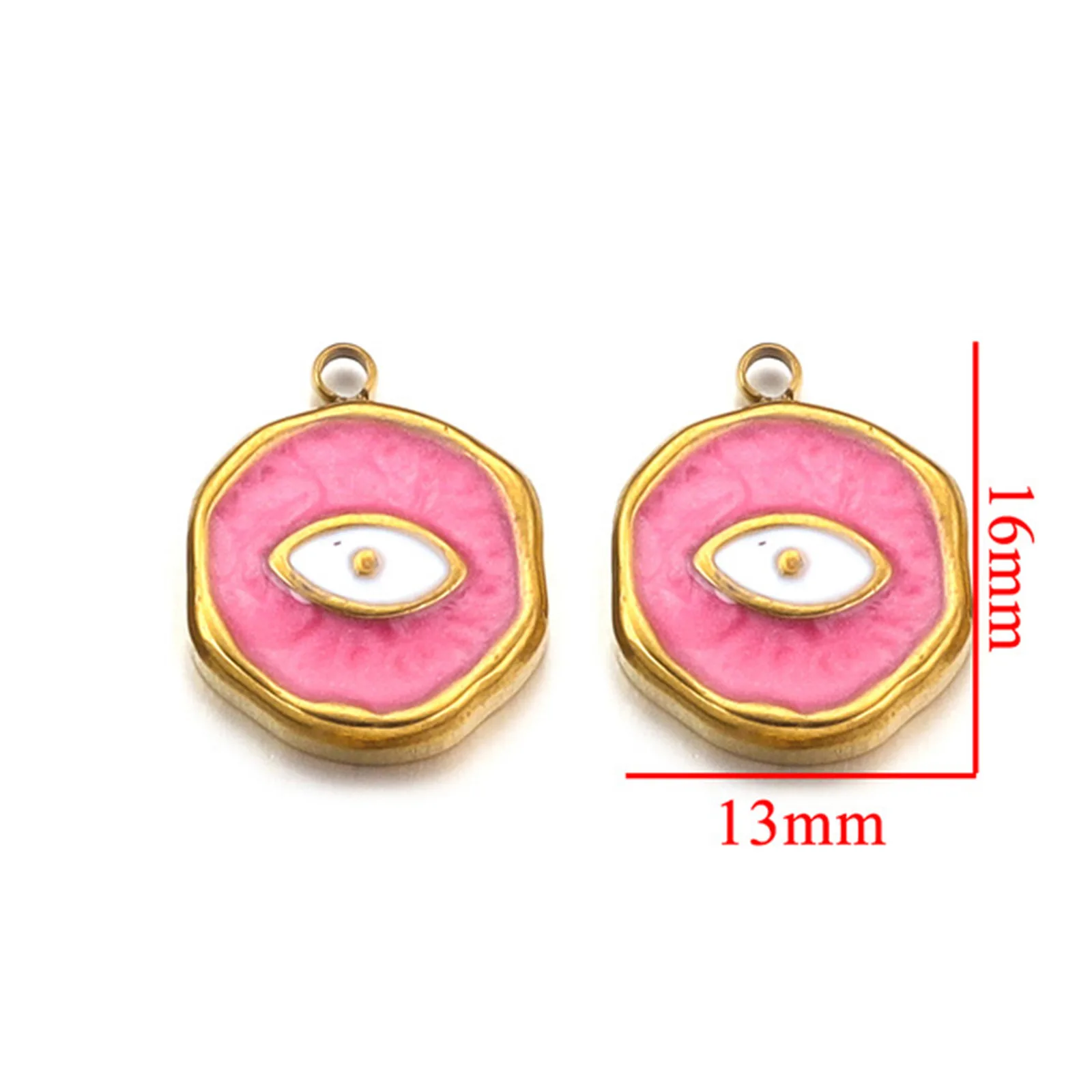 2 Stück Edelstahl Emaille Charms Mond Kreuz Stern Herz Anhänger mehrfarbig für DIY Halskette Schmuck Herstellung liefert Handwerk – Detail 6