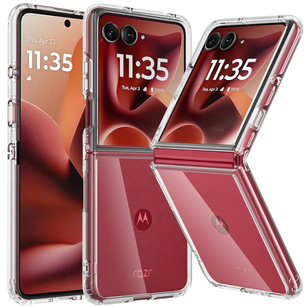 Transparent Shockproof Phone Case with Hard PC Back and Soft Edge Cover