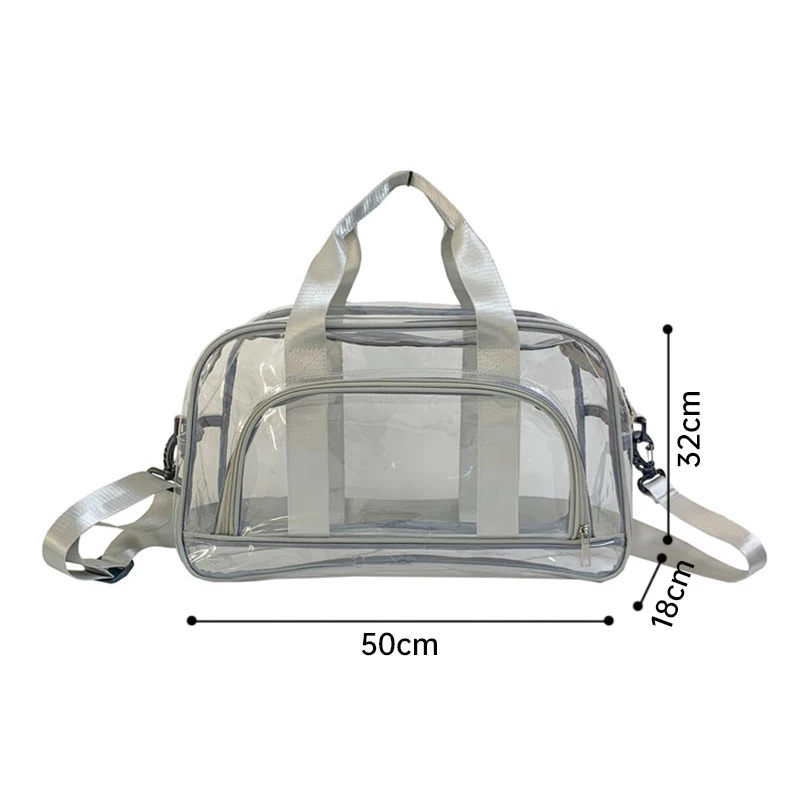Large Capacity Transparent Pvc Travel Bag Transparent Beach Bag Weekend Gym Multi-Function Outdoor Carrying