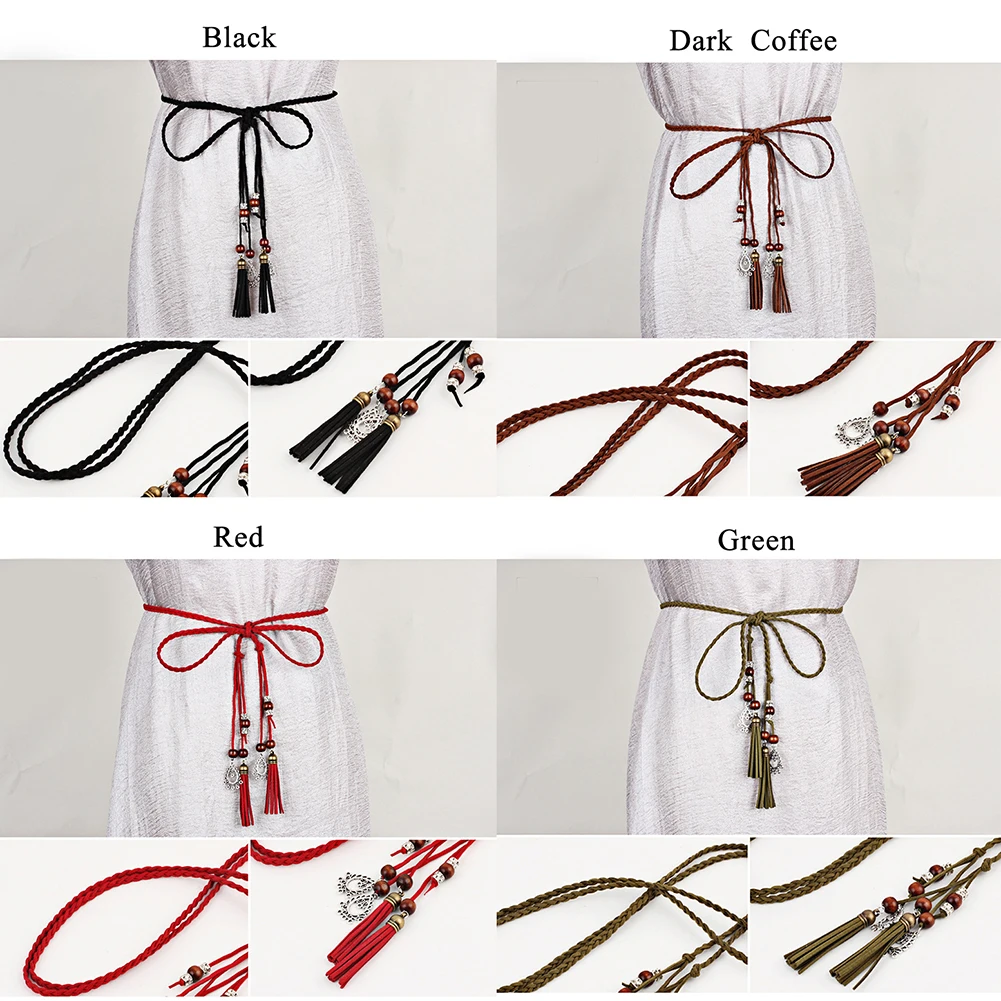 Unisex Hemp Rope Belt Tassel Waistband Vintage Braided Belt For Women  Dresses Decor Waist Chain All-match Thin Waist Rope - AliExpress